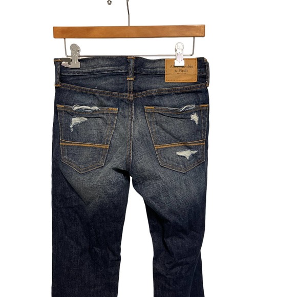 Abercrombie &‎ Fitch Distressed Dark Blue The A&F Skinny Jeans Size 28x30 NWT - Picture 4 of 11